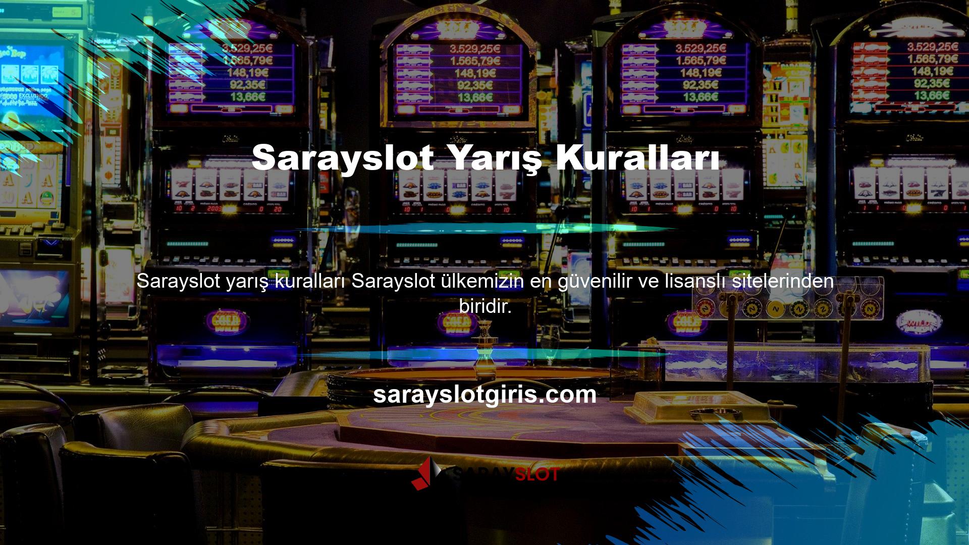 Yetkili site olarak tanımlanan Sarayslot resmi olarak tescilli Casino markası haline gelen Sarayslot ile çalışmaktadır